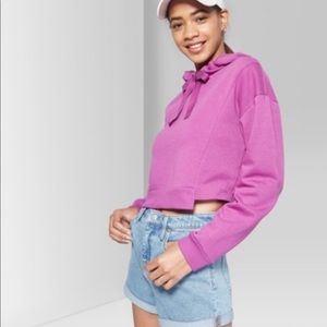 Crop hoodie magenta purple super soft